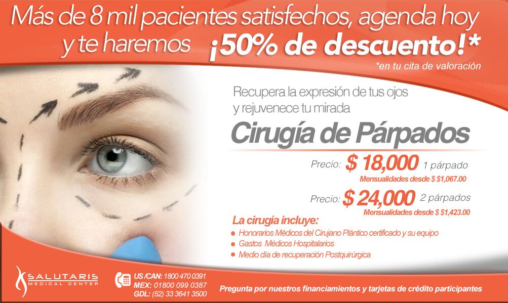 Precio cirugia de parpado blefaroplastia