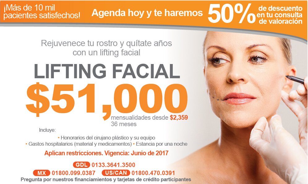 Ritidectomia, lifting facial, estiramiento de cara guadalajara