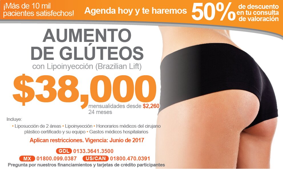 Aumento de gluteos con lipoinyeccion, brazilian lift, inyeccion de grasa 