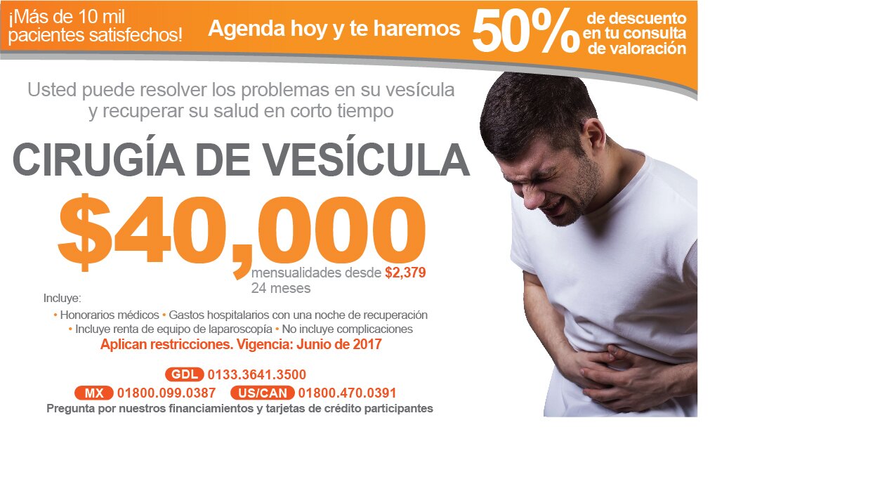 Precio cirugia de vesicula Guadalajara